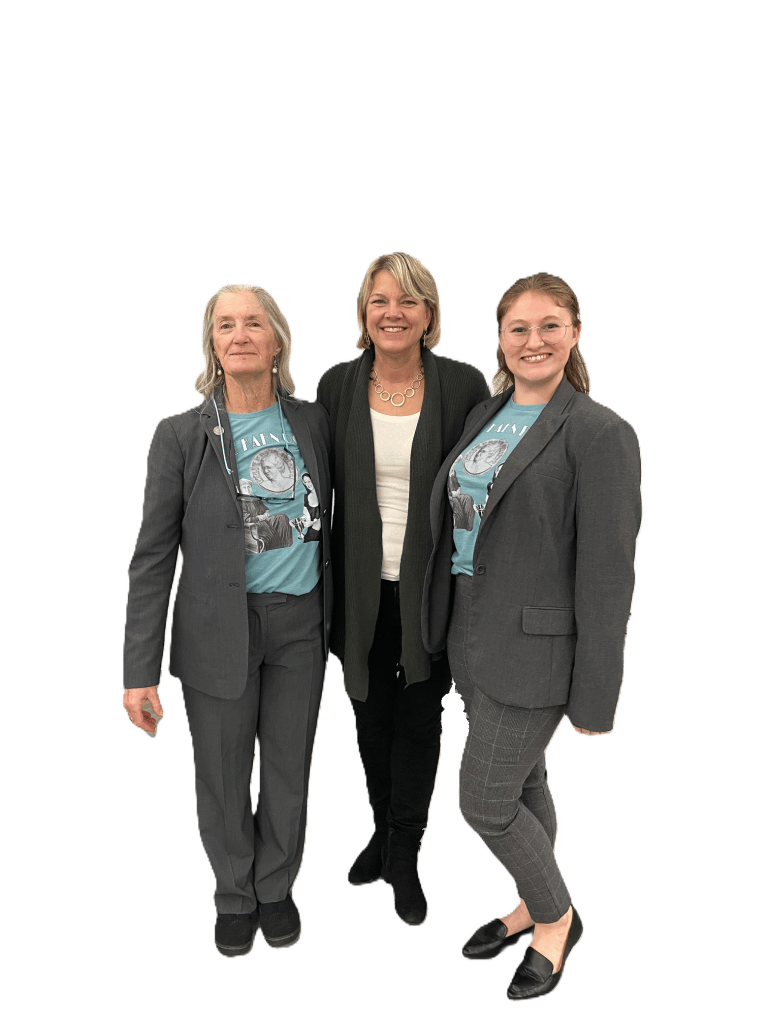 Carol Rose Kahn, Heidi Pfannes, and Annabelle Otto at the first presentation of "Women of the Kahn Family: A Quiet Dignity" 